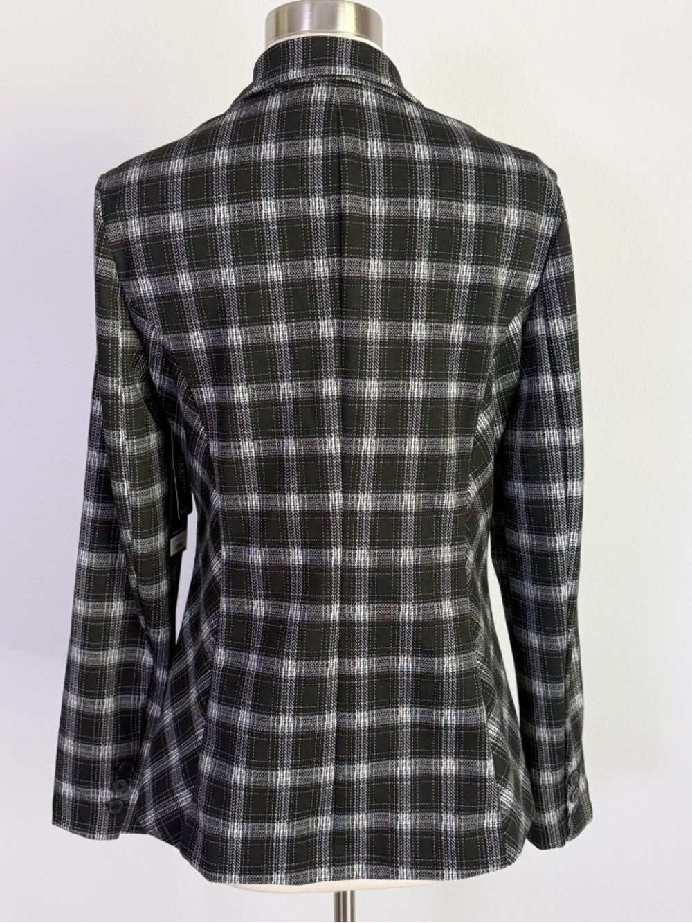 NWT Liverpool Black Plaid Single Button Blazer Women’s M 8/10 - Picture 6 of 12